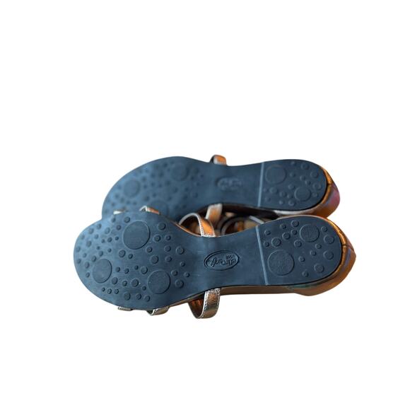 Euro Soft by Sofft Sandals Riana Wedge Size 10 Metallic Pewter Zip Gladiator - Picture 8 of 8